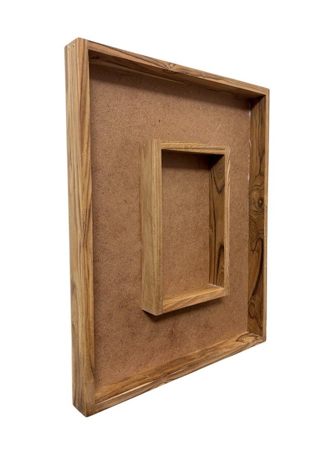 Decorative Teak Wood Varmala Preservation Frame with Photo Space for Resin Art (Rectangle 15X12), Rectangular, Wall Mount, 15 X 12 Inch - Image 5