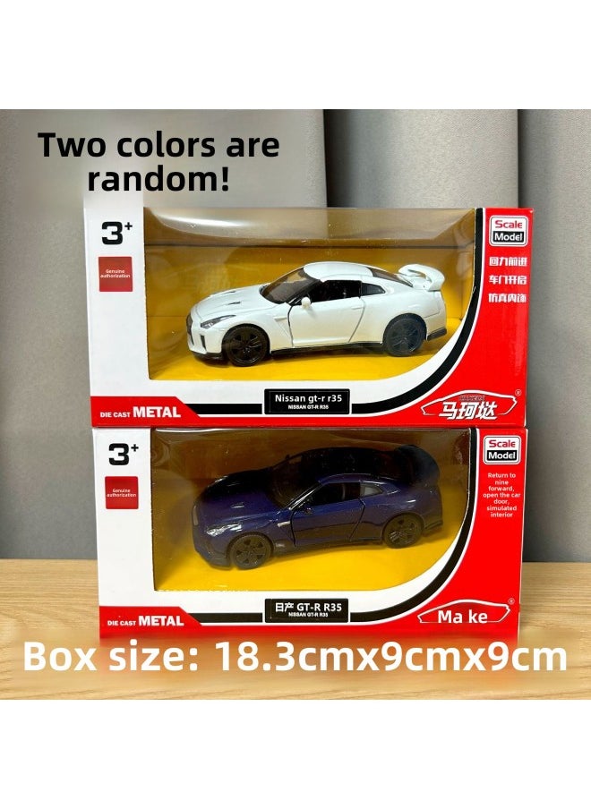 Generic - 1:36 Genuine Mercedes-Benz BMW Simulation Alloy Car Model Can Open The Door Back Force Alloy Sports Car Model Children's Toys-Color:554033Nissan Gt-r R35 - Image 1