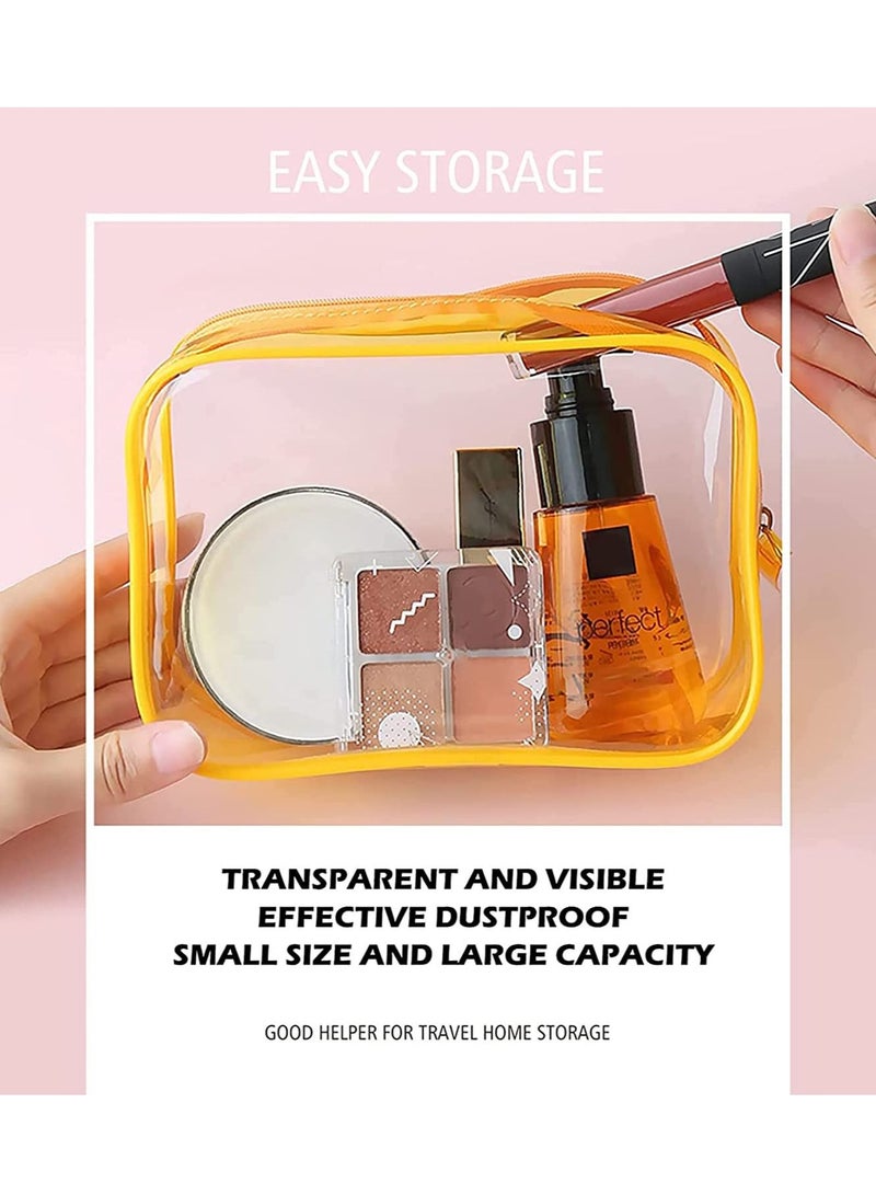 Y&D Waterproof Cosmetic Bags PVC Transparent Zippered Toiletry Bag with Handle Strap Portable Clear Makeup Pouch for Bathroom Vacation and Organizing 5 Pcs - Image 2