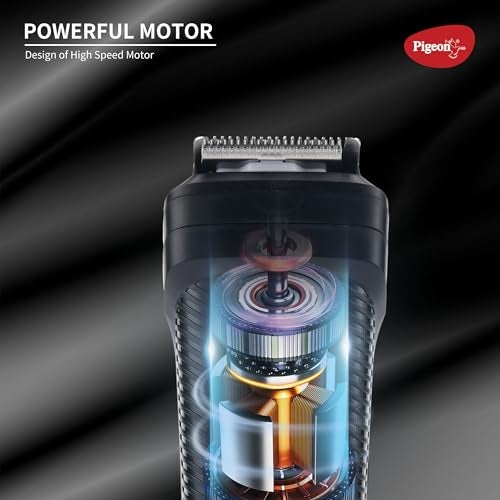 Pigeon 3 In 1 Multi-purpose Grooming Kit for Men | Trimmer, Shaver, Nose & Ear Trimmer | Stainless Steel Blade | USB Type C Charging | 120 Min Runtime | 2 HR Charge Time | 2 Years Warranty - Image 4