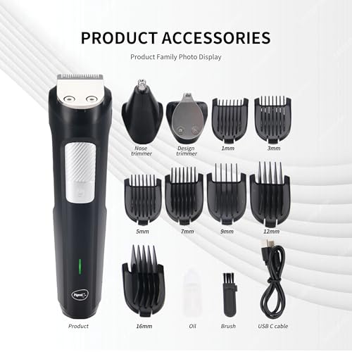Pigeon 3 In 1 Multi-purpose Grooming Kit for Men | Trimmer, Shaver, Nose & Ear Trimmer | Stainless Steel Blade | USB Type C Charging | 120 Min Runtime | 2 HR Charge Time | 2 Years Warranty - Image 2