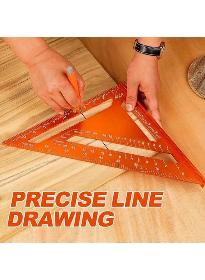 7 Inch Orange Aluminum Alloy Woodworking Square Digital Display 0 1mm Accuracy - Image 4