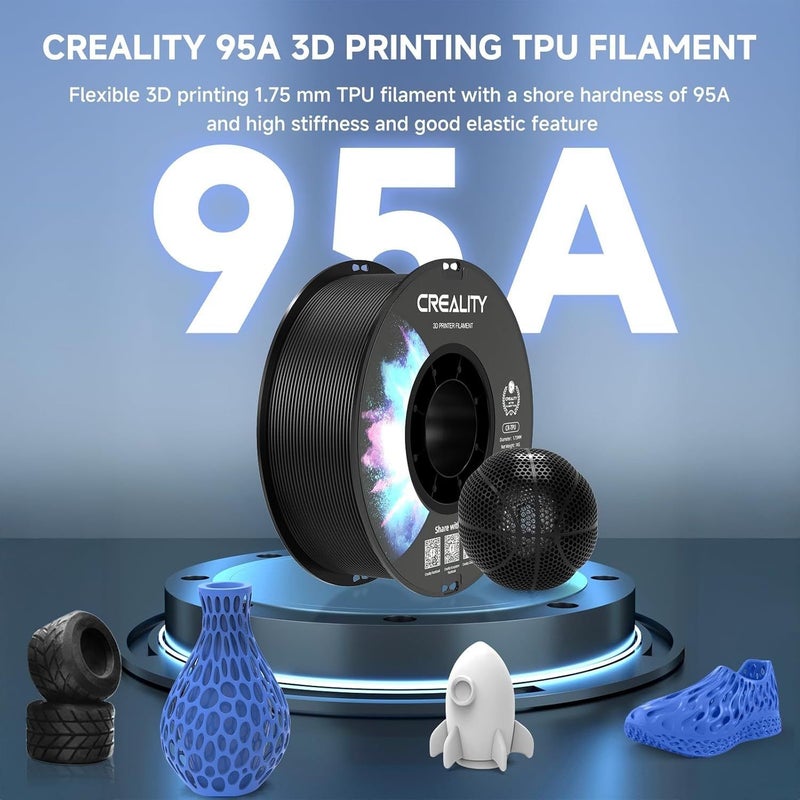 كرياليتي خيوط TPU 1.75 مم عالية الصلادة مرنة 1 كجم خيوط الطباعة ثلاثية الأبعاد خضراء - Image 5