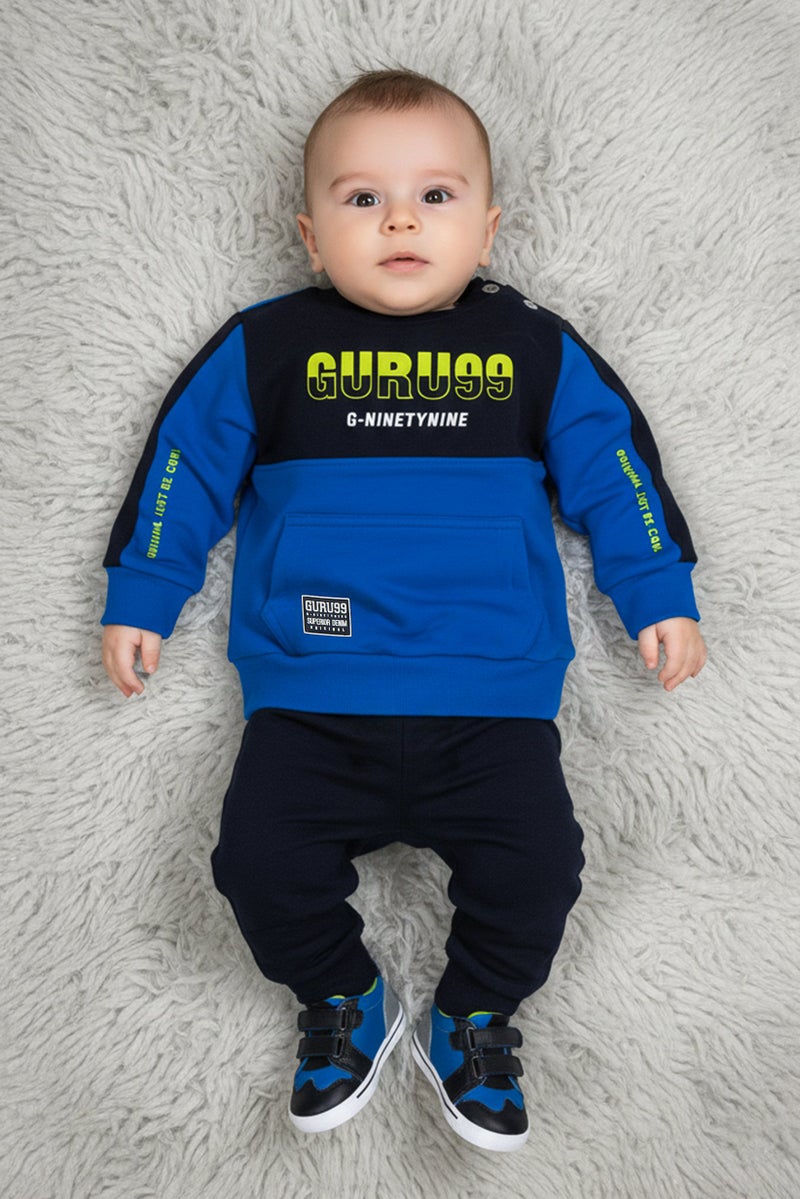 Guru 99 Toddlers Boy Graphic Print Sweatshirt And Sweatpants Set, Multicolor - Image 1