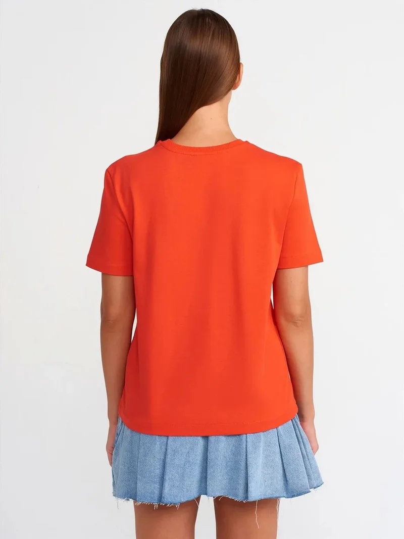 ديلفين Dilvin Women's Cotton Crew Neck T-Shirt