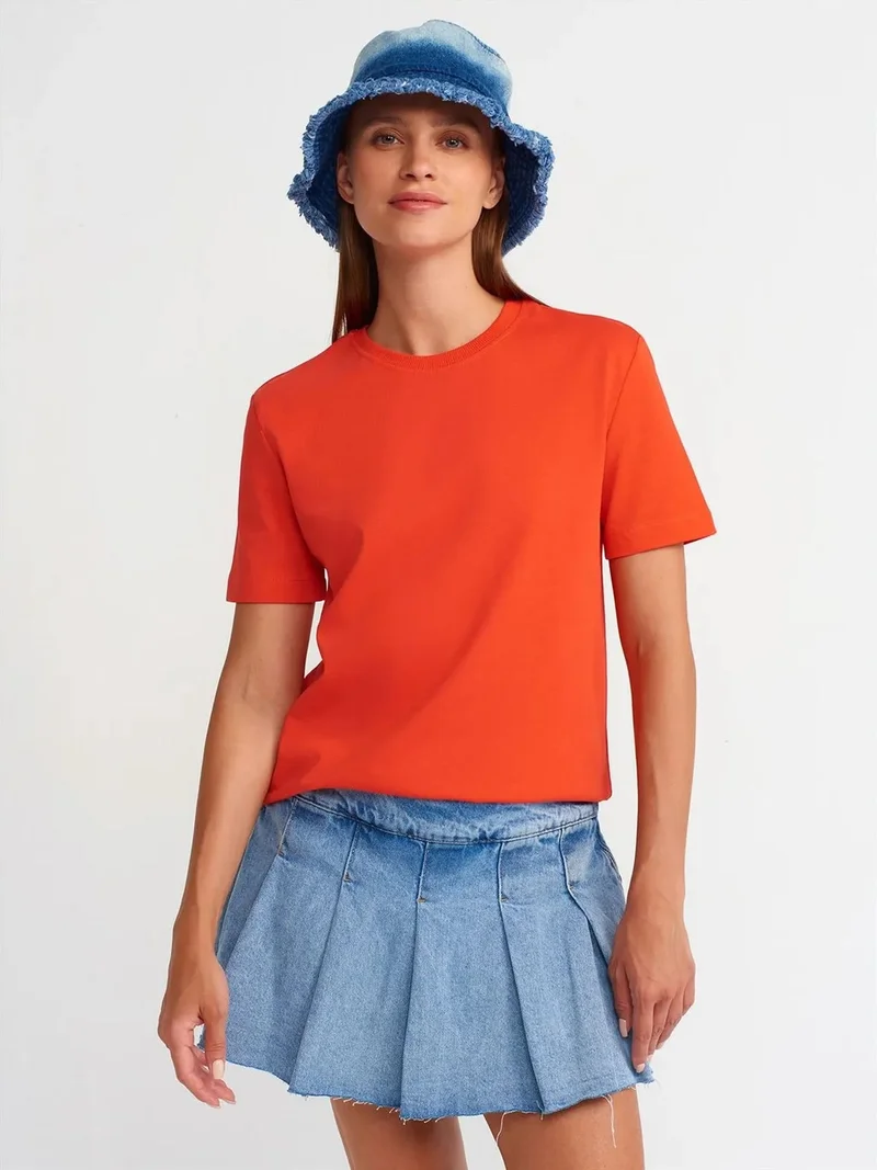 ديلفين Dilvin Women's Cotton Crew Neck T-Shirt