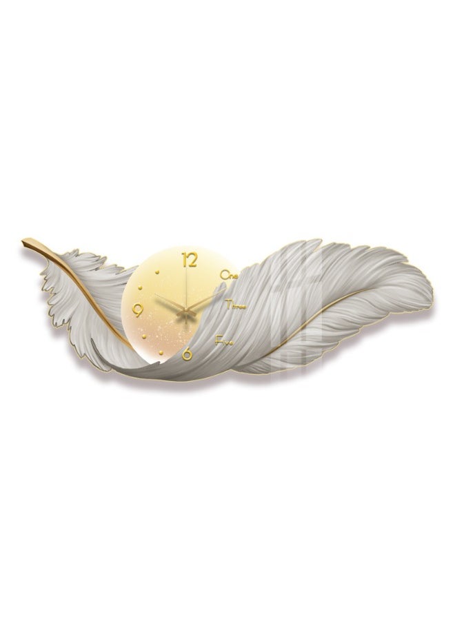 Wall Clock "Luxury Luminous Feather Design Wall Art Compact Clock White and Blue"