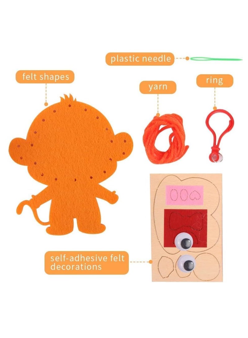 Toddler Arts and Crafts for Kids, Animal Sewing Sets, 6 Pcs, Ages 2-6, Unisex, Non-Foldable - Image 3