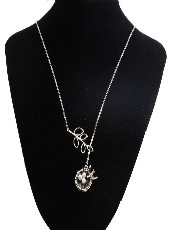 ميوسبارك قلادة عش طائر من MYOSPARK مع 3 بيضات، قلادة على شكل حرف Y، هدية مجوهرات عائلية للأم والجدة (قلادة عش طائر على شكل حرف Y) - Image 5