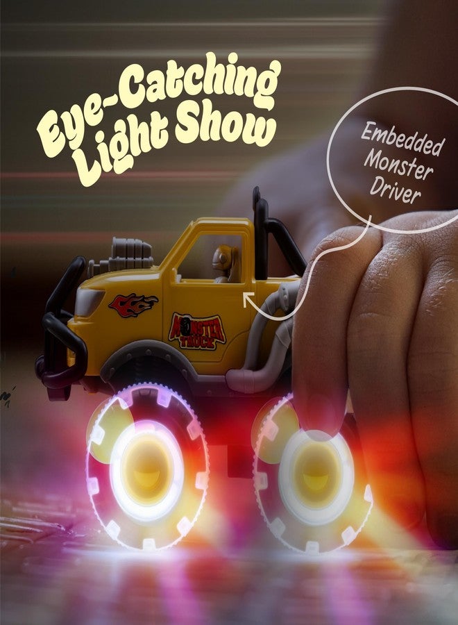 ArtCreativity Monster Truck Toys 3 Pack with Motion Activated Light up Wheels Friction Powered Push and Go Vehicles for Boys Age 3-8 Realistic 4x4 Monster Trucks for Easter Basket Birthday Gifts - Image 4