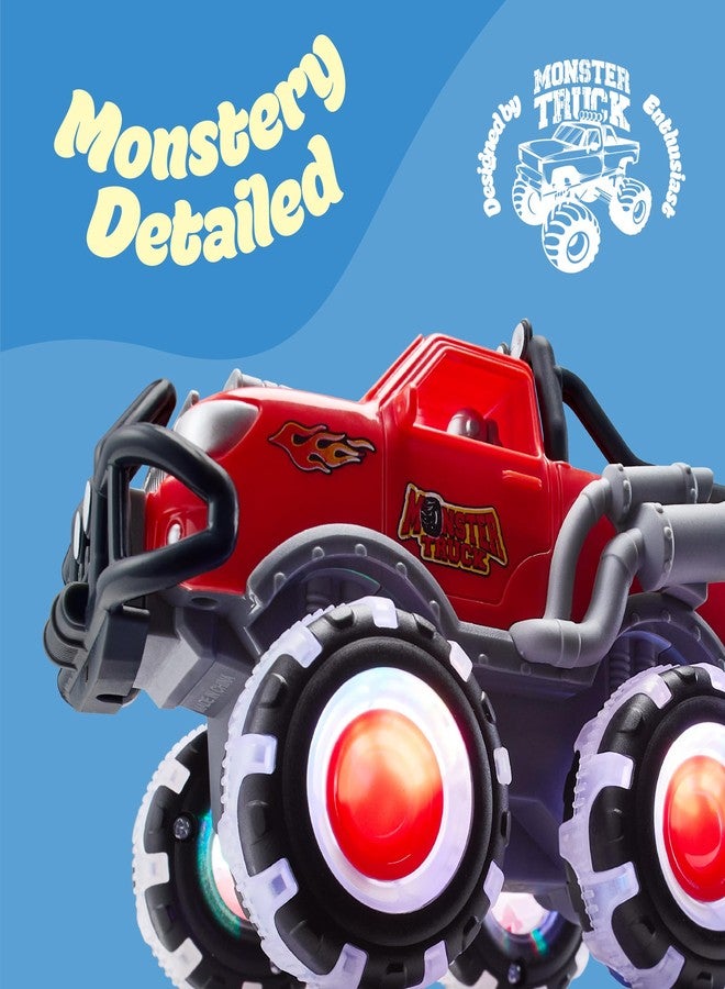 ArtCreativity Monster Truck Toys 3 Pack with Motion Activated Light up Wheels Friction Powered Push and Go Vehicles for Boys Age 3-8 Realistic 4x4 Monster Trucks for Easter Basket Birthday Gifts - Image 5