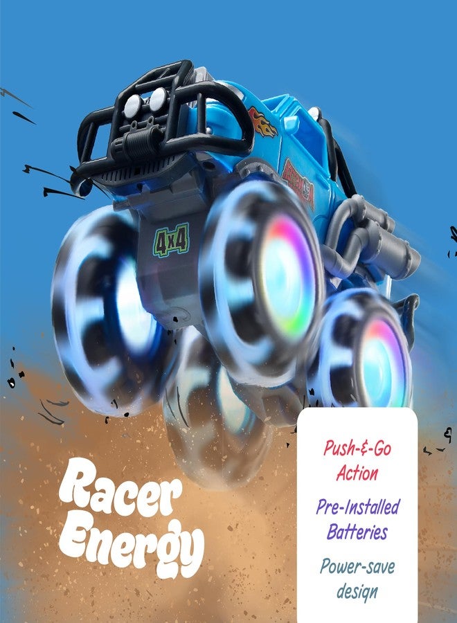 ArtCreativity Monster Truck Toys 3 Pack with Motion Activated Light up Wheels Friction Powered Push and Go Vehicles for Boys Age 3-8 Realistic 4x4 Monster Trucks for Easter Basket Birthday Gifts - Image 3