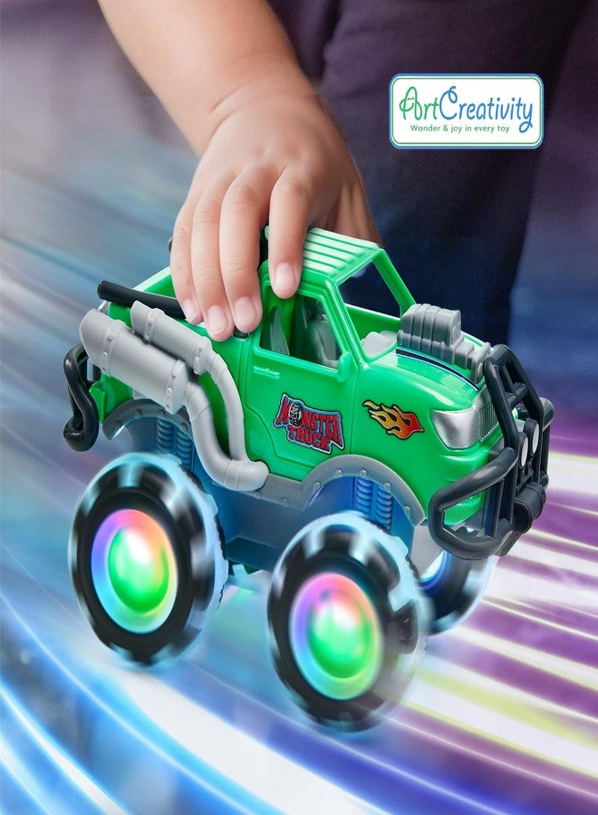 ArtCreativity Monster Truck Toys 3 Pack with Motion Activated Light up Wheels Friction Powered Push and Go Vehicles for Boys Age 3-8 Realistic 4x4 Monster Trucks for Easter Basket Birthday Gifts - Image 2