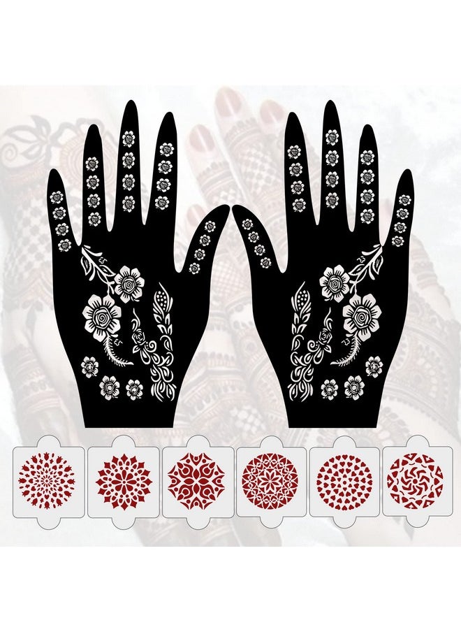 Pack Of 8 Pcs (2 Pcs Heena Stencil Tatto + 6 Pcs Laser Cut Pvc Reusable Heena Stencils), Heena Mehandi Sticker, Mehandi Stickers For Full Hand For Women, Girls And Kids, Easy To Apply, Ivh-26 - pzsku/Z0BD459E6D43E10A86990Z/45/_/1723297891/ef1e83aa-ee0b-44c0-8b19-a31042bc60b5