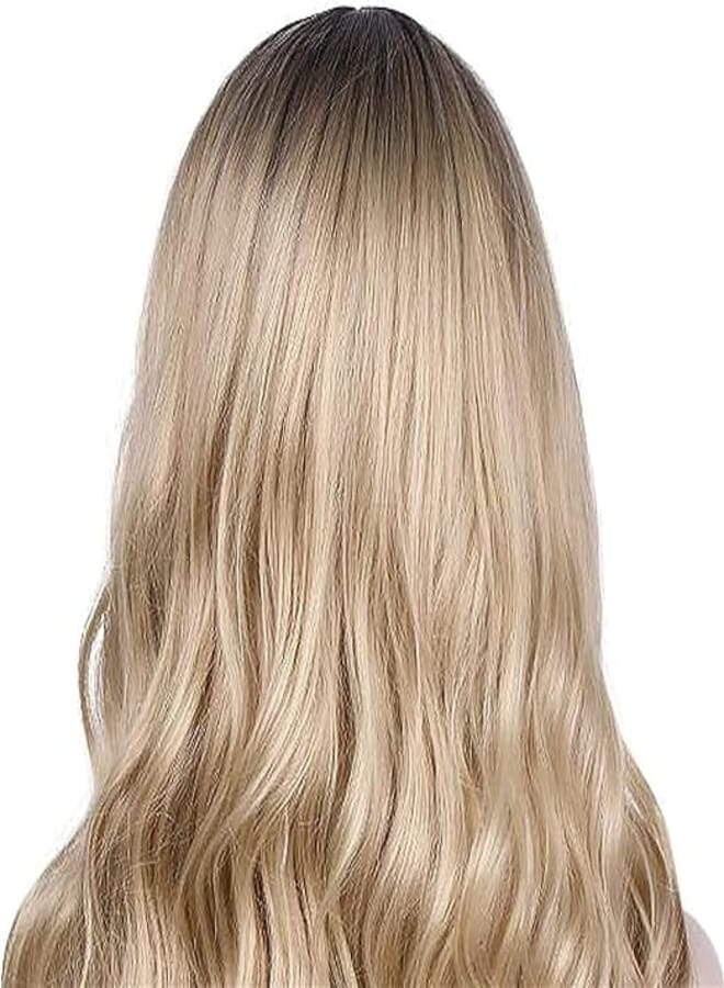 DILLARDS Wigs Blonde Wig With Dark Roots Natural Wavy Long Curly Synthetic Very Natural Looking