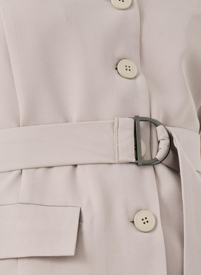 Styli Solid Strappy Belted Waistcoat - Image 3