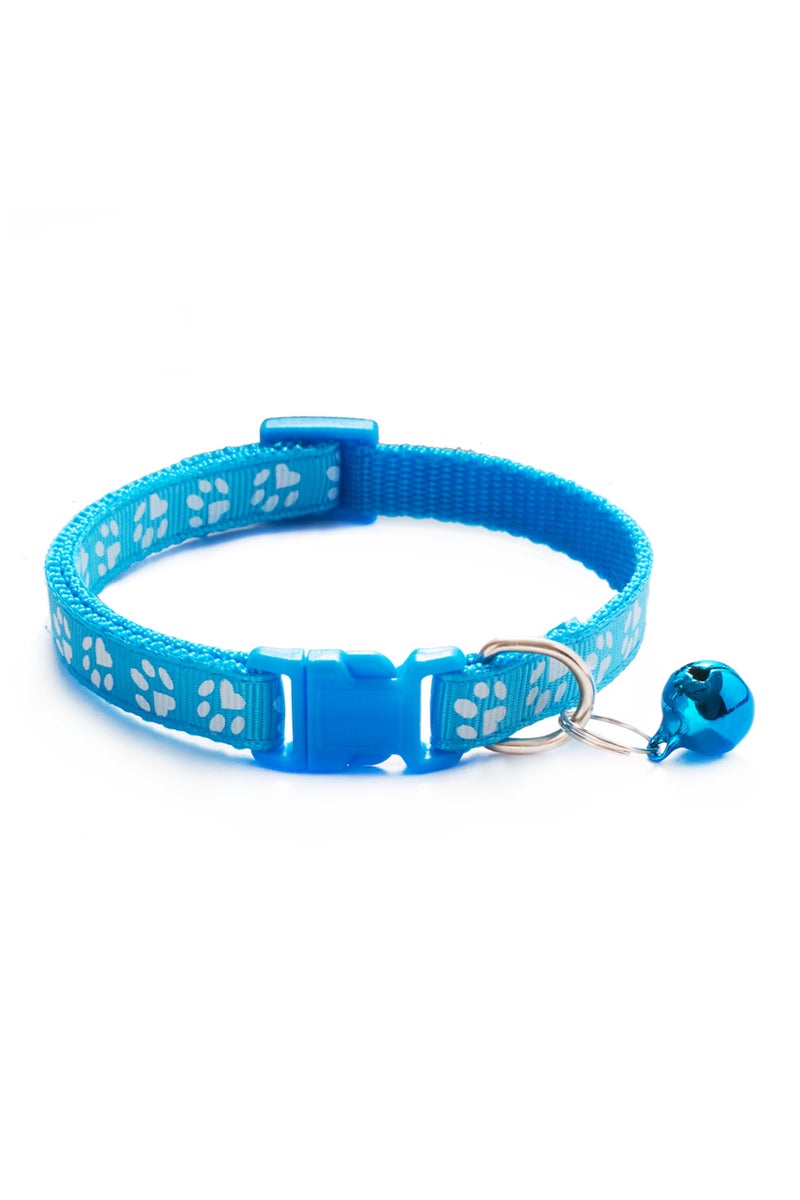 erorex 9 Pet Collar With Bell Cartoon Footprint Colorful Dog Puppy Cat Accessories Kitten Collar Adjustabl.