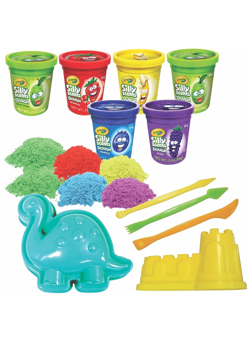 كرايولا مجموعة كرايونولا رائحة مضحكة للطين والحرف - مجموعة رمل وعجين معطرة للأطفال بـ 6 ألوان وروائح الفواكه - متعة حسية إبداعية للأعمار من 3 سنوات وما فوق - Image 3
