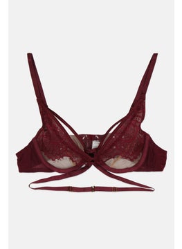 Wolf & Whistle Women Textured Non Padded Bra, Purple  - Image 1