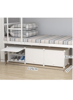 XiuWoo Diy Portable Under Bed Plastic Shoe Rack Cabinet With Doors Modular 126X31X31 Cm 6 Shelves 12 Pairs Of Shoe  - Image 2