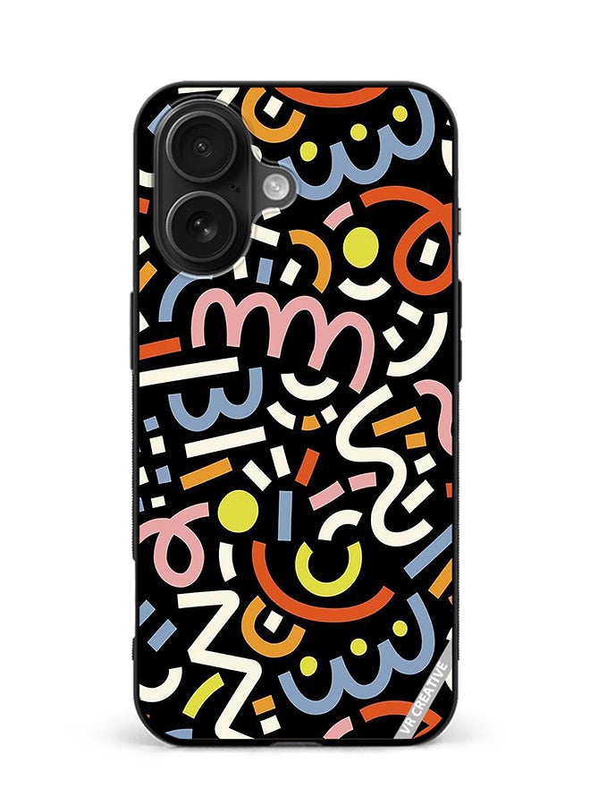 VR CREATIVE Protective Case Cover For Apple iPhone 16 Vector Design Multicolour