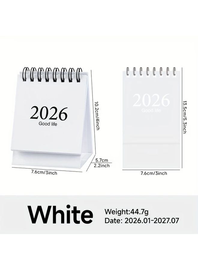 2026 ميني تقويم مكتب ستايل موراندي أبيض أسبوعي وشهري - Image 4