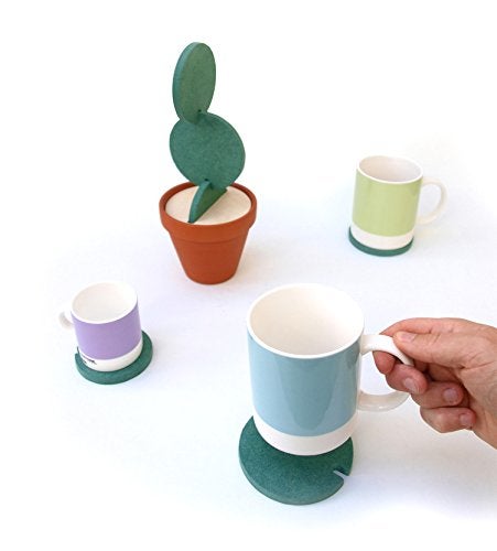 TriPro Original Coasters Set of 6 Pieces with Creative Cactus Shaped Design for Holiday Gift & Home Decoration - Image 3