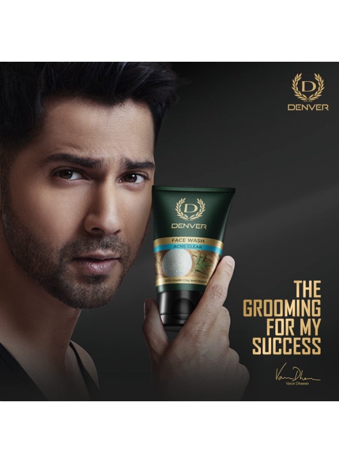 DENVER Acne Clear Face Wash - 100GM | Remove Acne & Lighten Dark Spots Face Gel for Men | Suitable for Oily Skin | All Skin Type - Image 4