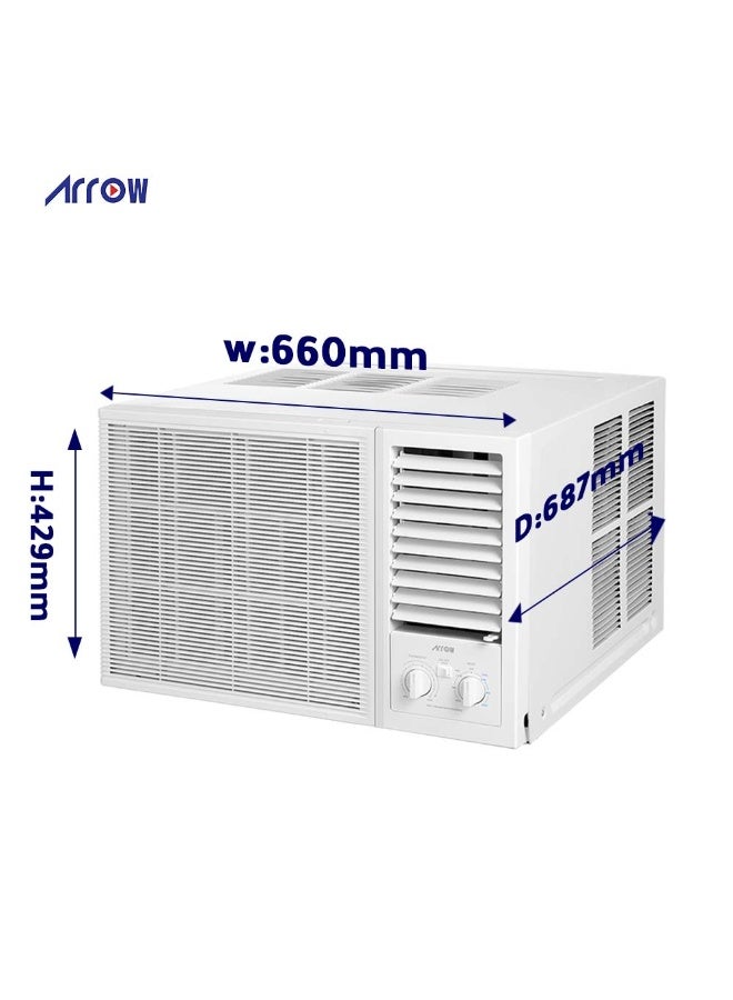 Arrow 2 Ton Window high cooling Air Conditioner, and energy-efficient technology, Mechanical Controls, 100% Copper, Golden Fin , Back Grill Protection, White Color with 7 years compressor warranty | 20100 BTU Cooling only Model Name: RO-24WCHC. - Image 3