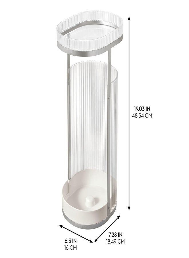 InterDesign iDesign Toilet Paper Stand with Tray - Elemental Fusion - Clear/Satin Gray - Image 2