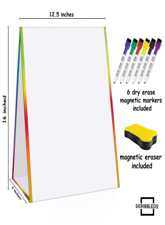 Scribbledo Table Top White Board Magnetic Easel for Kids Dry Erase Drawing Board Toddler Writing Tabletop Whiteboard with 6 Dry Erase Markers and 1 Eraser Included - Image 2