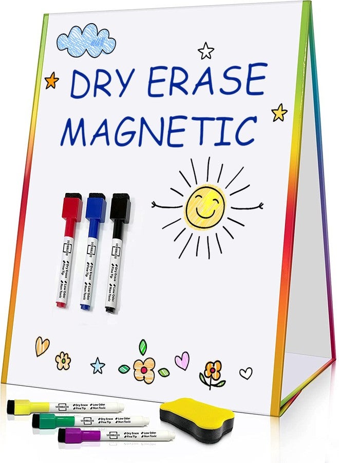 Scribbledo Table Top White Board Magnetic Easel for Kids Dry Erase Drawing Board Toddler Writing Tabletop Whiteboard with 6 Dry Erase Markers and 1 Eraser Included - Image 1