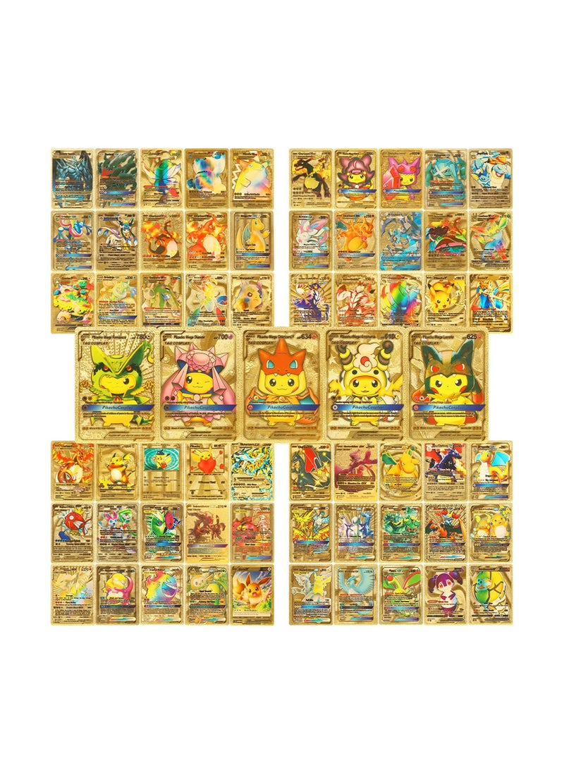 Pokemon Pokemon 110 PCS Assorted Cards Deck Box Set TCG Cards Rare Shiny Card Collection Cards (Gold)  - Image 1