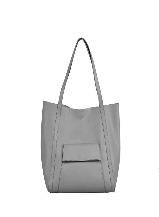 MANDAVA genuine leather grey ladies handbag - Image 1