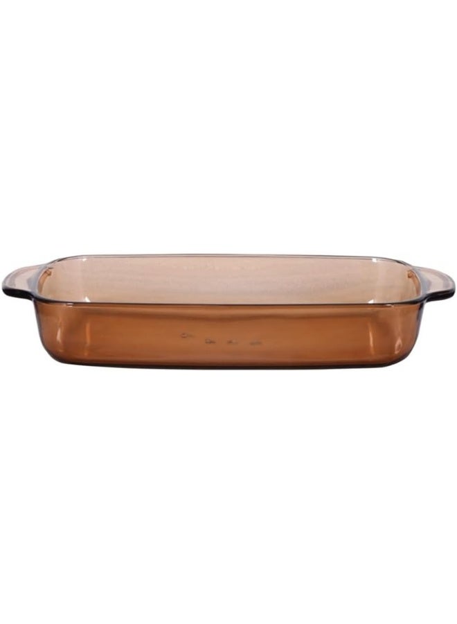 Termisil Borosilicate Glass Rectangular Ovenware Tray, 3.6 Liter Capacity, Brown - Image 2