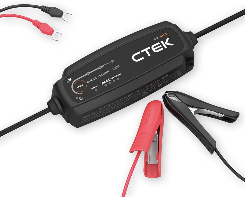 CTEK NXT 5 Smart Battery Charger 12V, 5A - Compatible with Lead Acid and Lithium Batteries - Image 1