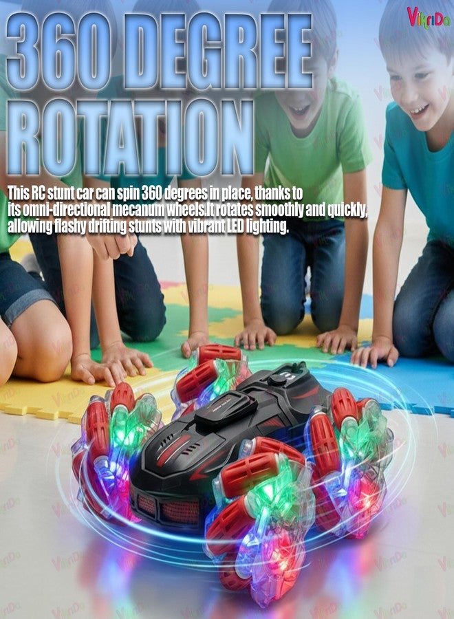 VikriDA 4WD RC Stunt Drift Car with Hand Gesture Sensor, 360° Rotating Remote Control Car, High-Speed Off-Road Crawler Racing Toy for Kids Boys Adults (Age 5+) - Multicolor - Image 2