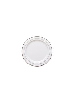 Restaurantware Restaurantware-7.5 x 7.5 Inch Disposable White Plates, 100 With Silver Trim Plastic Dinner Plates - Round, Unique Design, White Plastic Disposable Party Plates, For Weddings Or Events  - Image 1