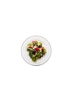 Restaurantware Restaurantware-7.5 x 7.5 Inch Disposable White Plates, 100 With Silver Trim Plastic Dinner Plates - Round, Unique Design, White Plastic Disposable Party Plates, For Weddings Or Events  - Image 2