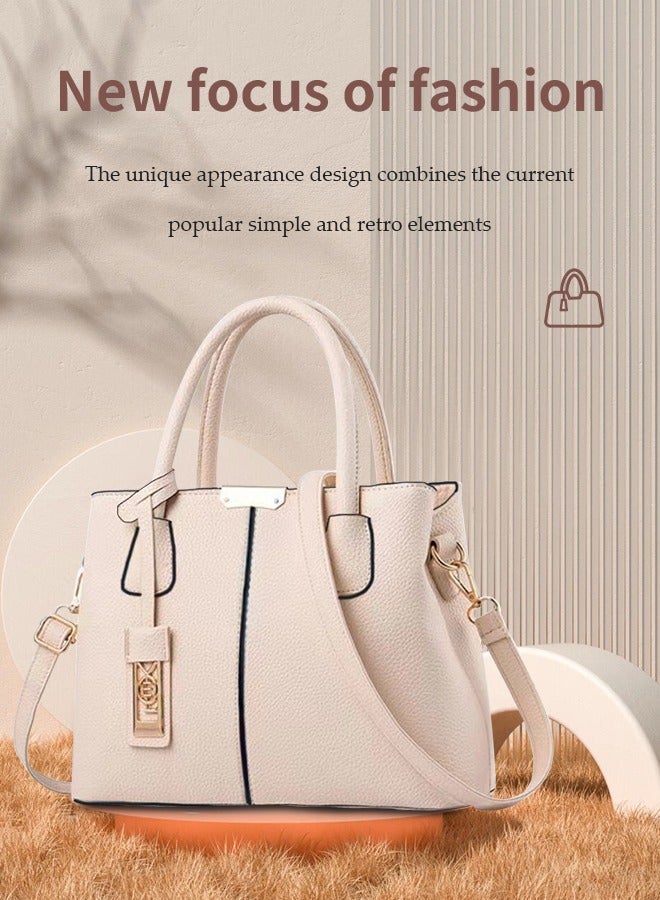 DUNISO Women's Handbag,Elegant Fashionable PU Leather Shoulder Bag for Women,Large Capacity Waterproof Crossbody Bag with Detachable Shoulder Strap and Handles,Suitable for Shopping, Work, Dating, Travel  - Image 2