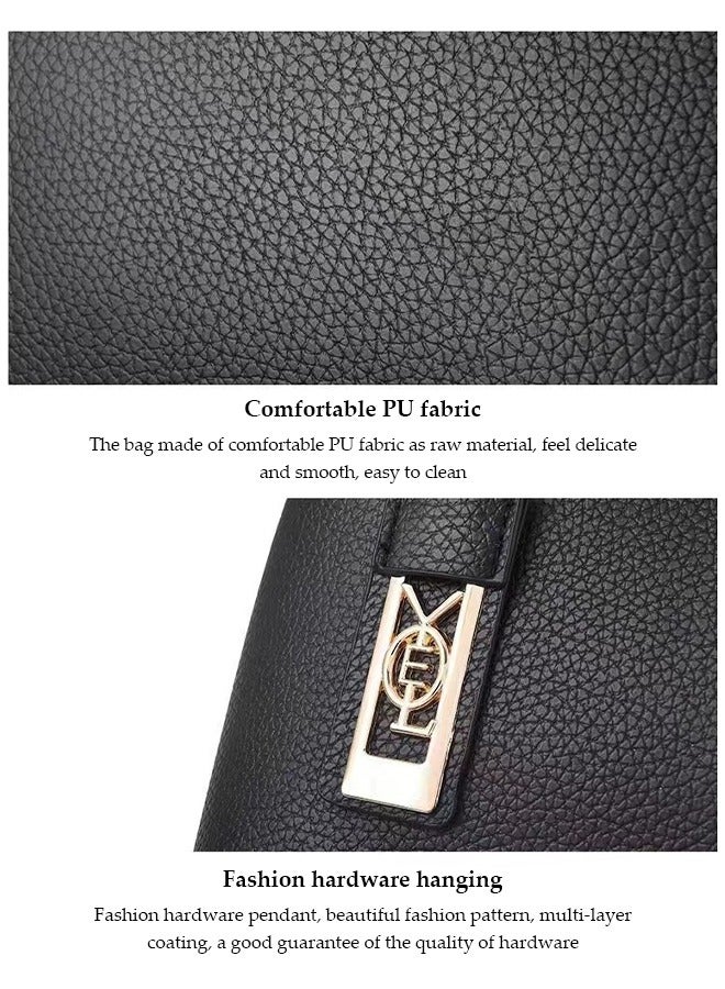 DUNISO Women's Handbag,Elegant Fashionable PU Leather Shoulder Bag for Women,Large Capacity Waterproof Crossbody Bag with Detachable Shoulder Strap and Handles,Suitable for Shopping, Work, Dating, Travel  - Image 4