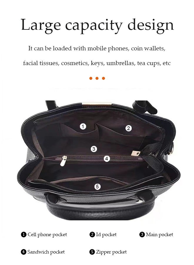 DUNISO Women's Handbag,Elegant Fashionable PU Leather Shoulder Bag for Women,Large Capacity Waterproof Crossbody Bag with Detachable Shoulder Strap and Handles,Suitable for Shopping, Work, Dating, Travel  - Image 3
