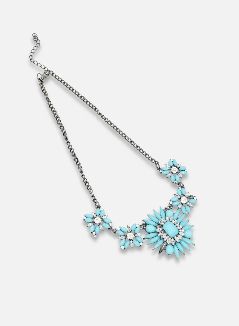 سوهي قلادة حجرية مصممة للحفلات مطلية بالذهب