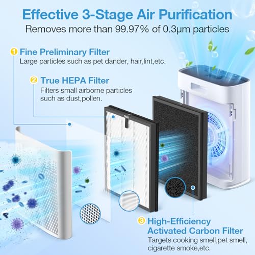 isingo 2 Pack HAP603 Replacement Filter Compatible with ECOSELF HAP603 / HAP603WF Air Purifier, Air Purifiers Replacement Filter for Home Large Room, # RFHAP603, White - Image 3