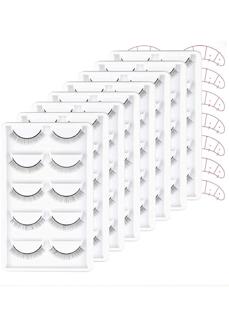 Captaintech Self-Adhesive Eyelash Strips & 70 Mapping Stickers, 40 Pairs Natural Lashes for Beginners, Perfect for Eyelash Extension & Makeup - Image 1