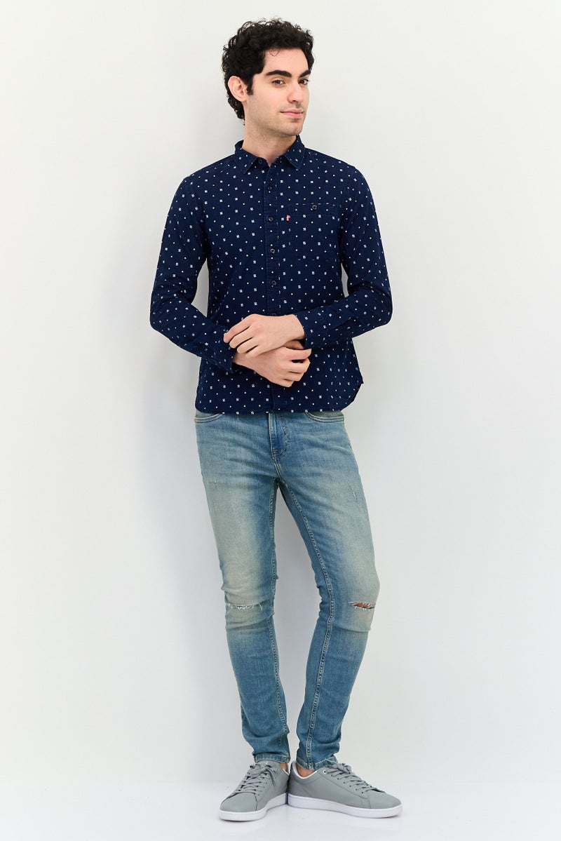 Levi's قميص رجالي بأكمام طويلة وقصة ضيقة بطبعة شاملة، متعدد الألوان - Image 4