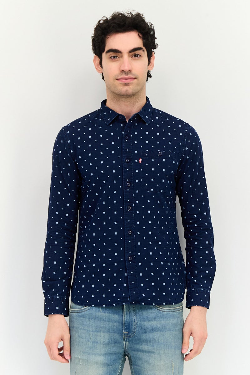 Levi's قميص رجالي بأكمام طويلة وقصة ضيقة بطبعة شاملة، متعدد الألوان - Image 1