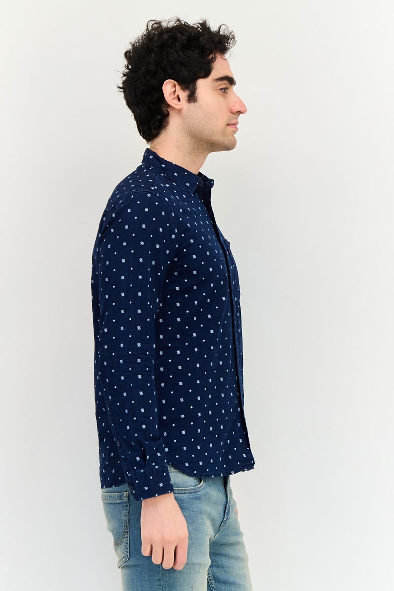 Levi's قميص رجالي بأكمام طويلة وقصة ضيقة بطبعة شاملة، متعدد الألوان - Image 3