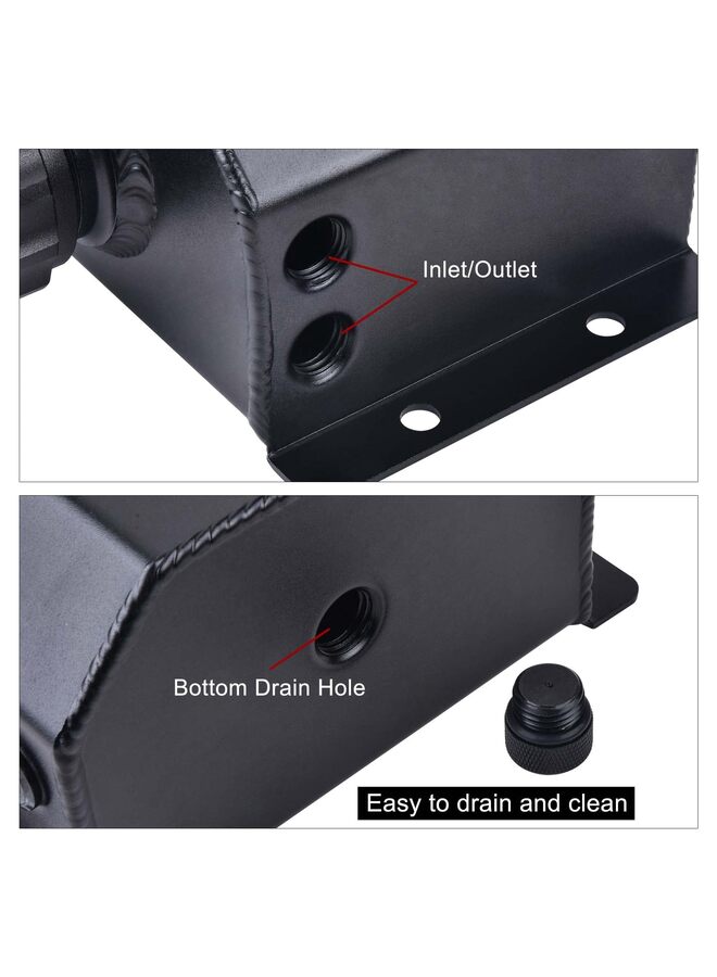 Overflow Tank,Coolant Radiator Tank,Reservoir Expansion,Universal 1L Aluminum,Aluminium Alloy Capacity Universal Radiator Reservoir Tank Coolant Reservoir Tank Expansion ( Color : Black - Image 2