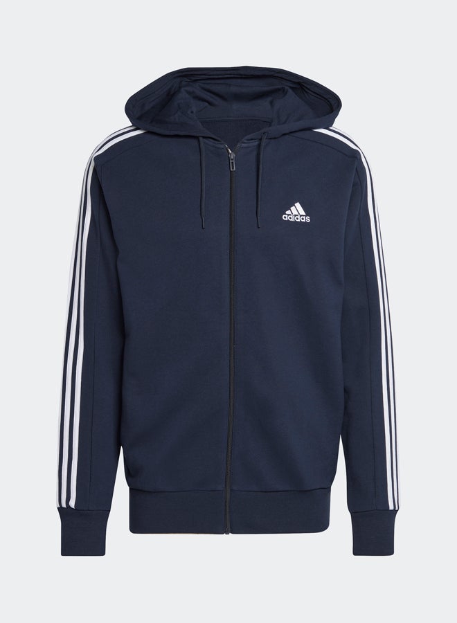Adidas قميص فرنسي أساسي بثلاثة خطوط وسحّاب كامل  - Image 1